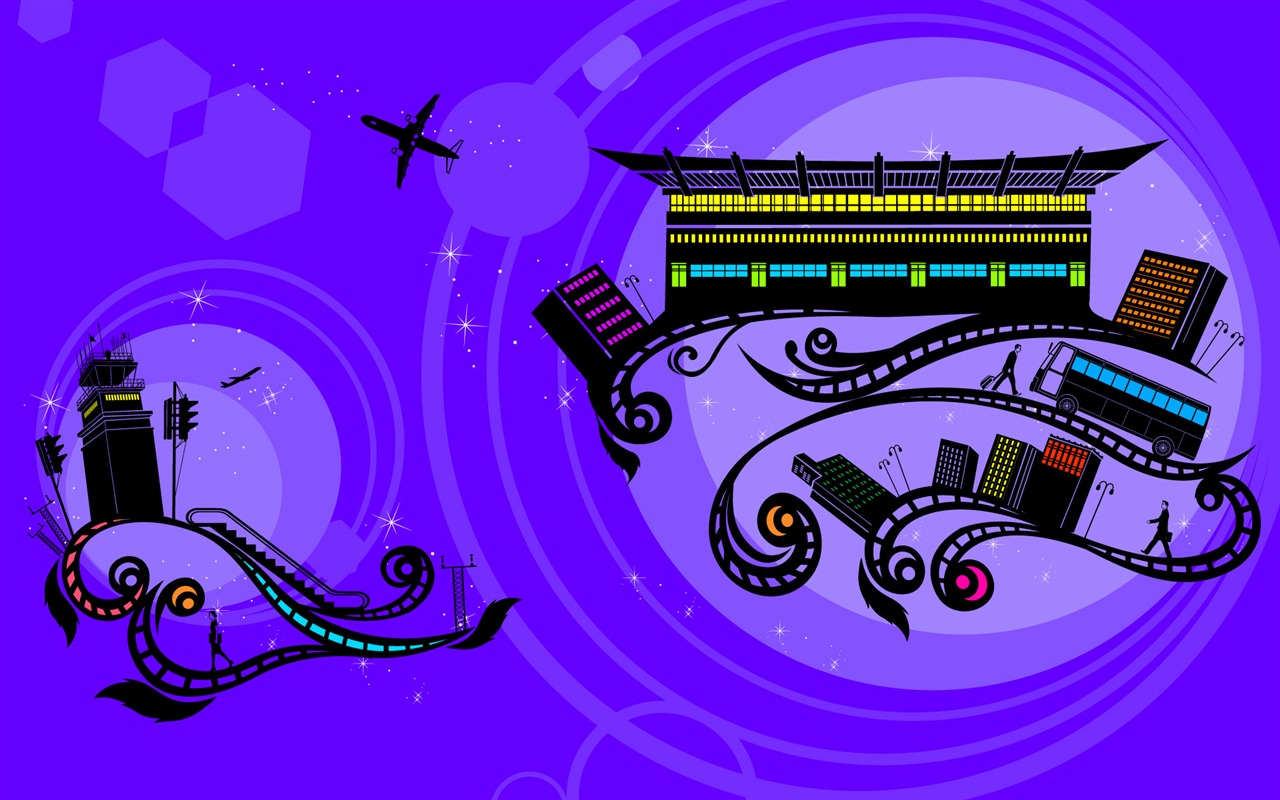 Vector pattern urban wallpaper (2) #10 - 1280x800