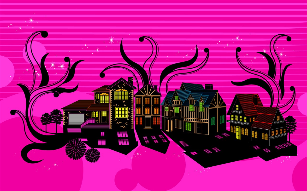 Vector pattern urban wallpaper (2) #15 - 1280x800