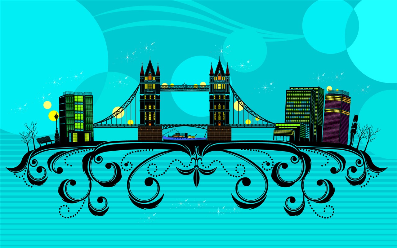 Vector pattern urban wallpaper (2) #18 - 1280x800