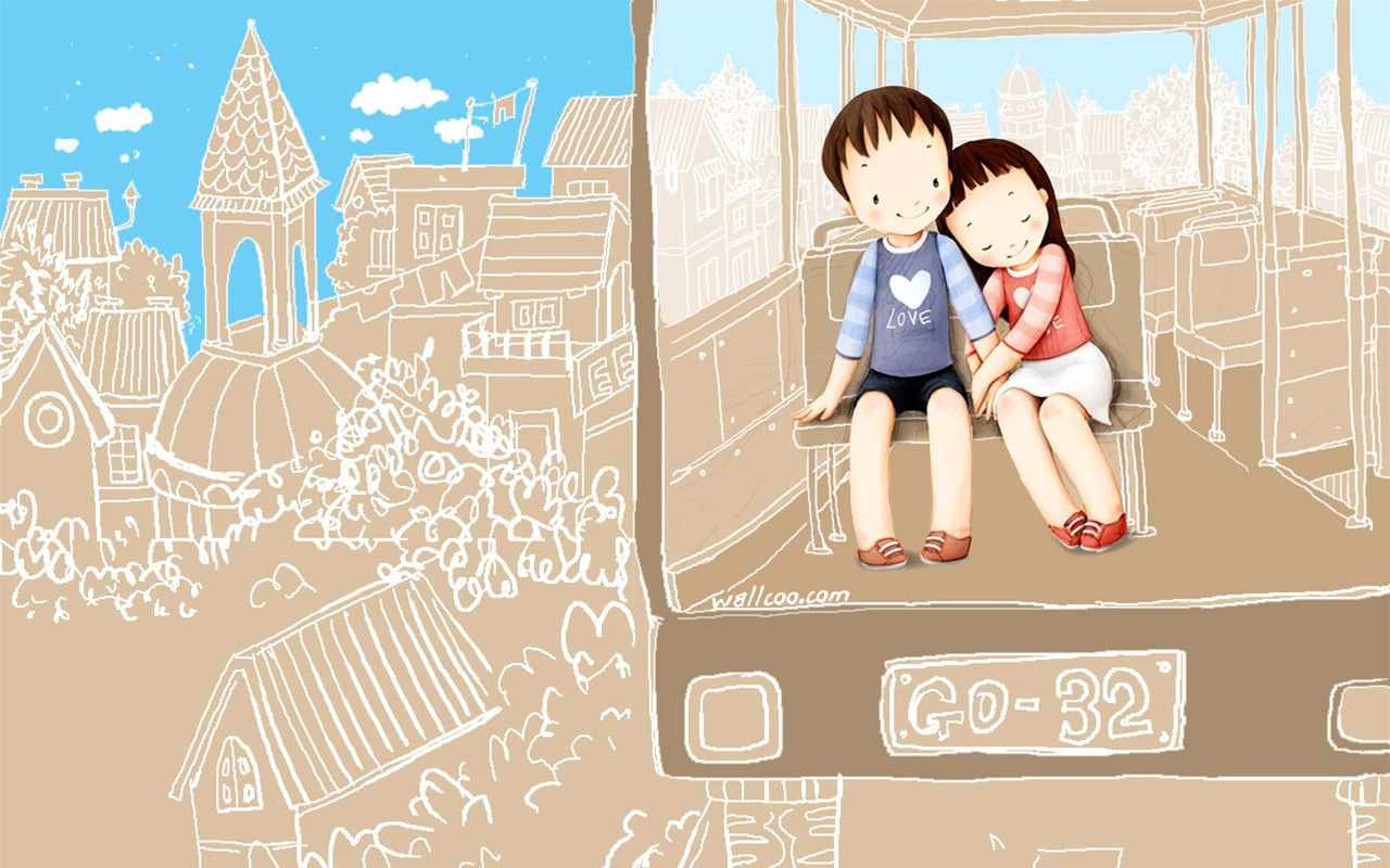 Webjong chaud et doux des couples peu illustrateur #3 - 1280x800