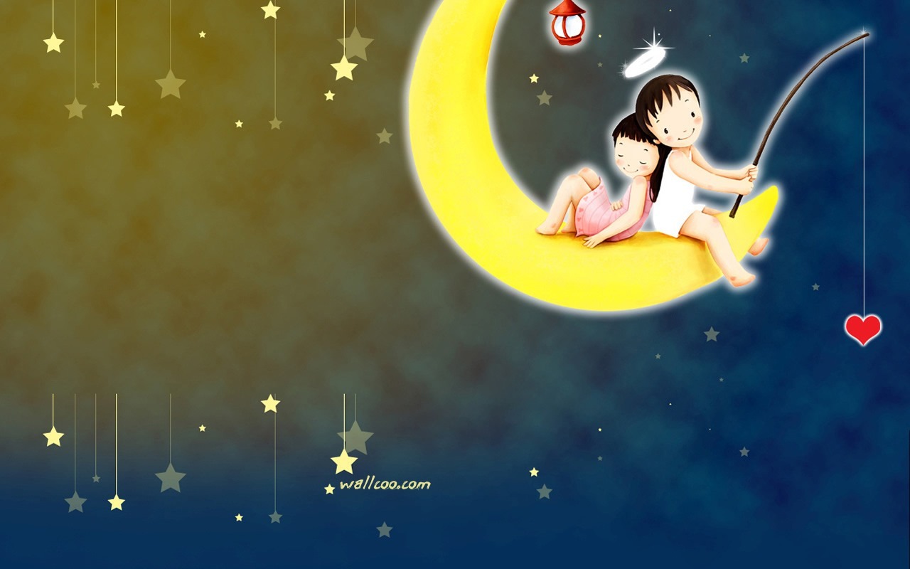 Webjong 溫馨甜蜜小情侶插畫 #5 - 1280x800