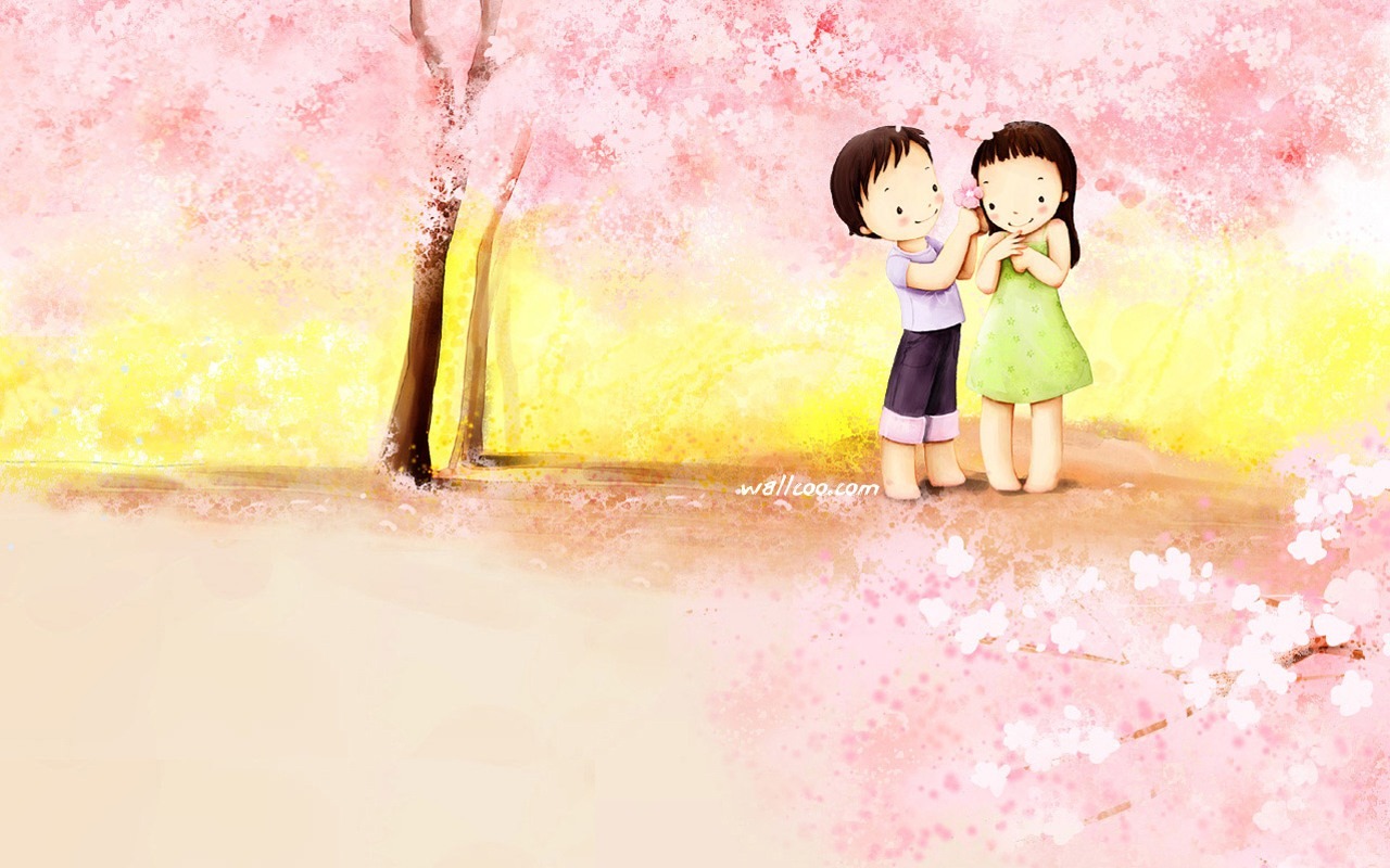 Webjong 溫馨甜蜜小情侶插畫 #14 - 1280x800