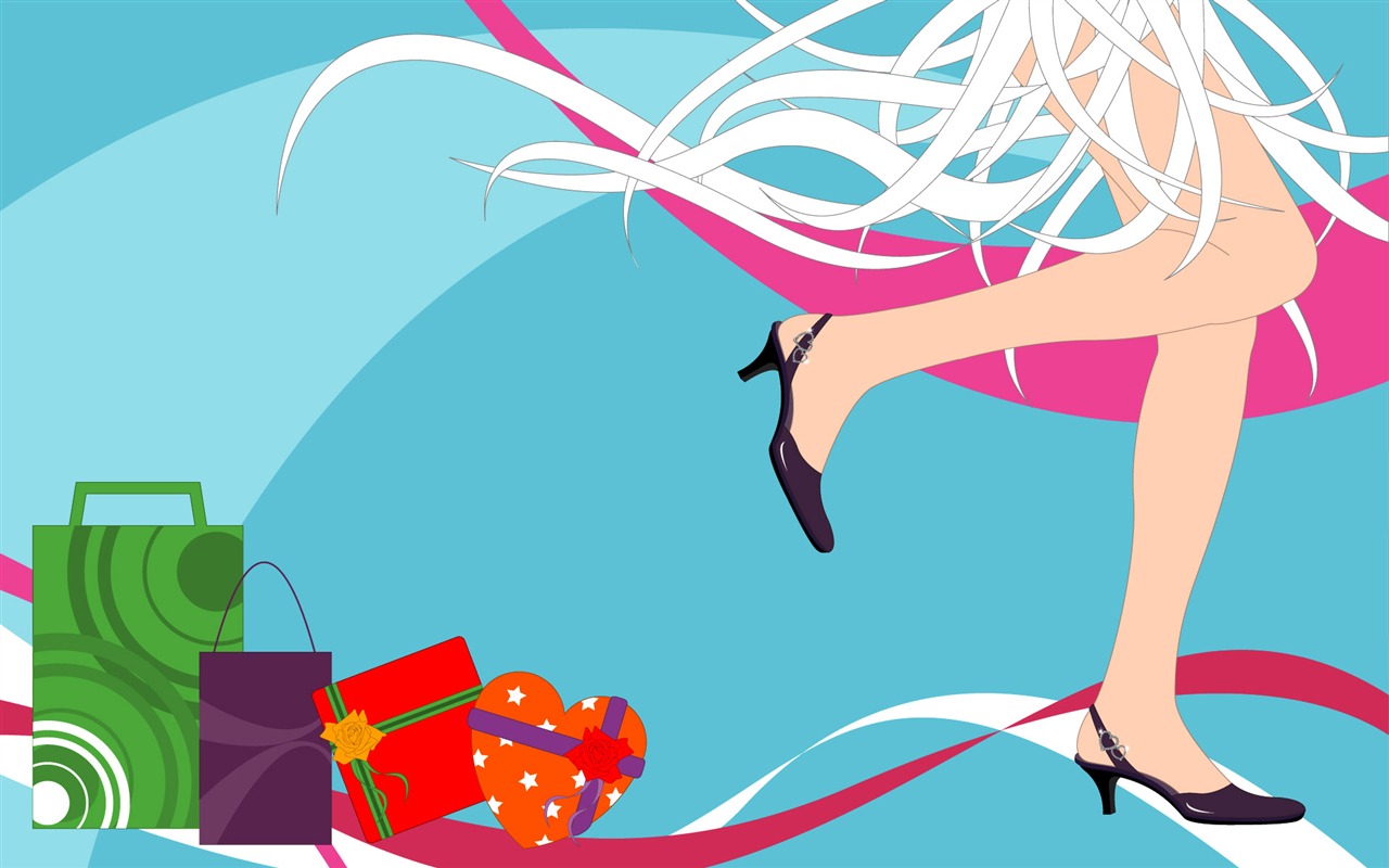 Vector urban women wallpaper (2) #7 - 1280x800