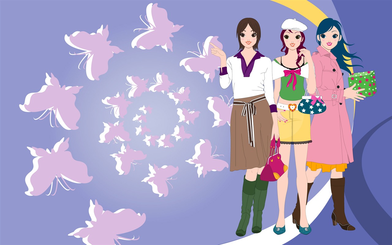 Vector Wallpaper femmes urbaines (2) #17 - 1280x800