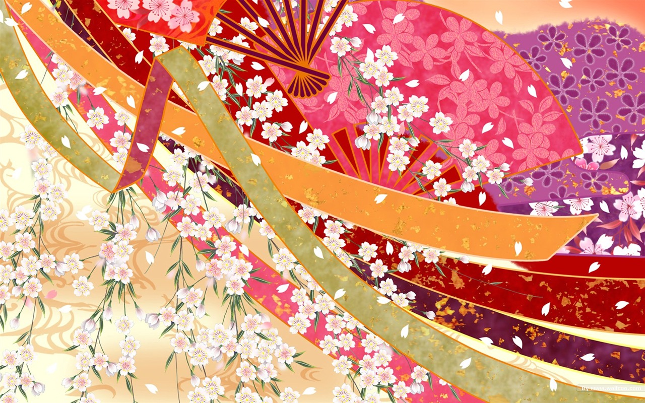 日本风格 色彩与图案壁纸12 - 1280x800
