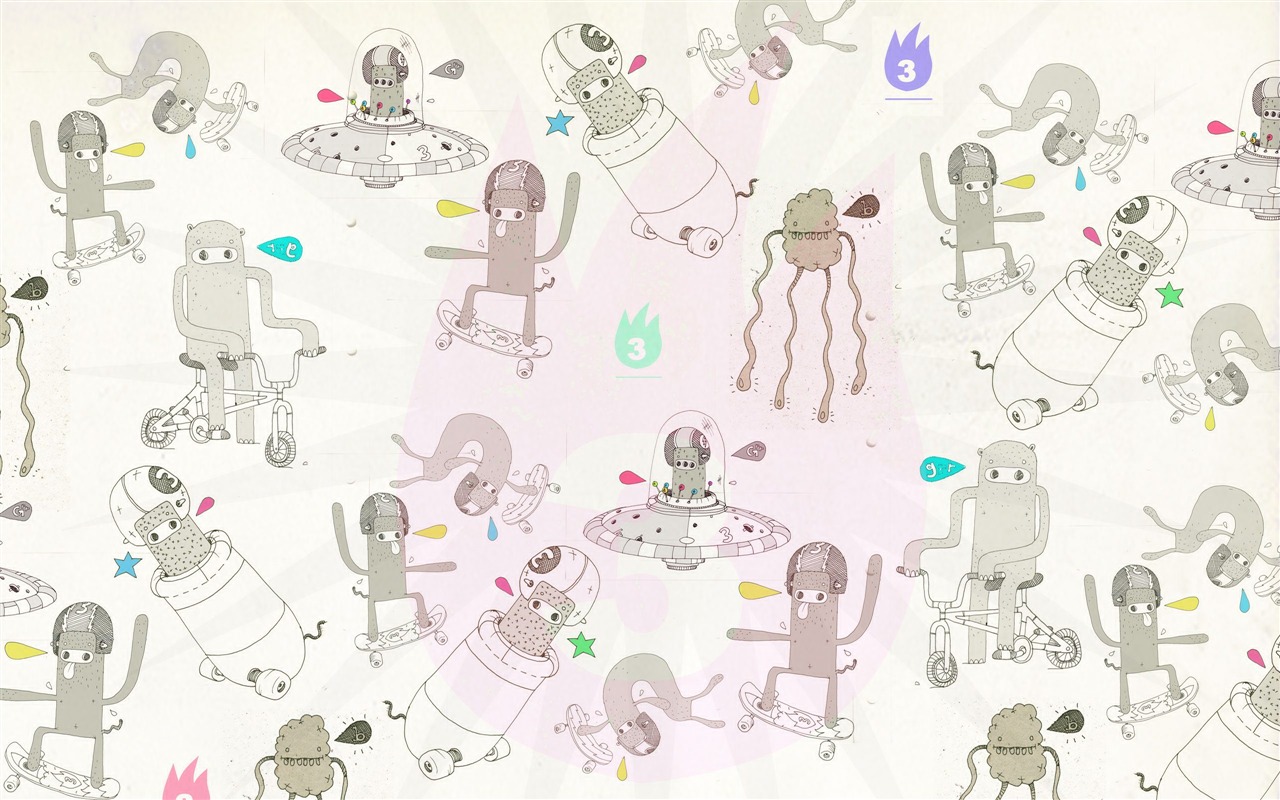 Poked Studio 潮流插畫設計壁紙 #17 - 1280x800