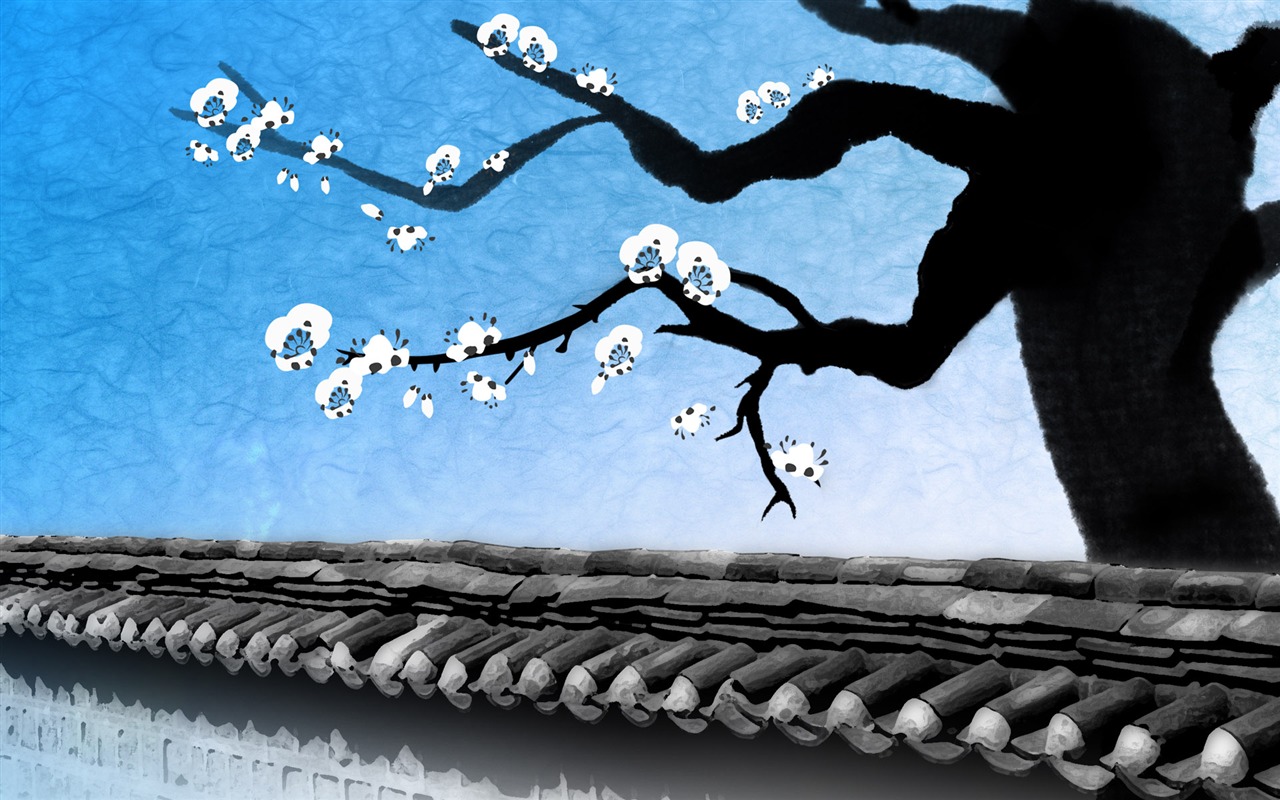 靈氣墨染新年壁紙 #2 - 1280x800