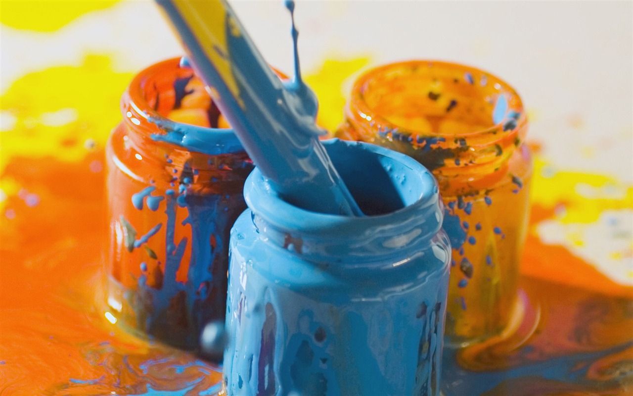 Colorful wallpaper paint brushes (1) #1 - 1280x800