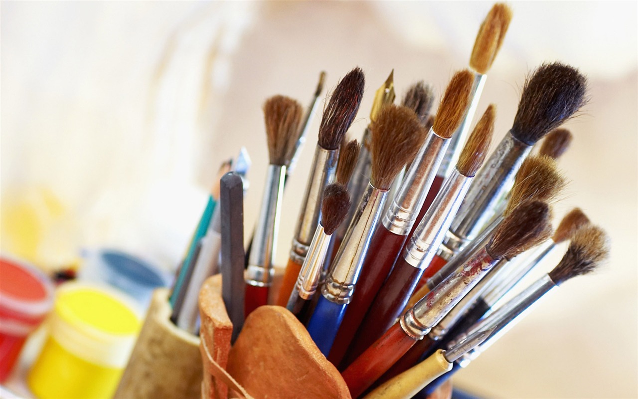 Colorful wallpaper paint brushes (2) #19 - 1280x800