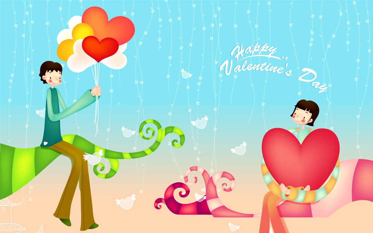 Vektorové Valentýna #1 - 1280x800