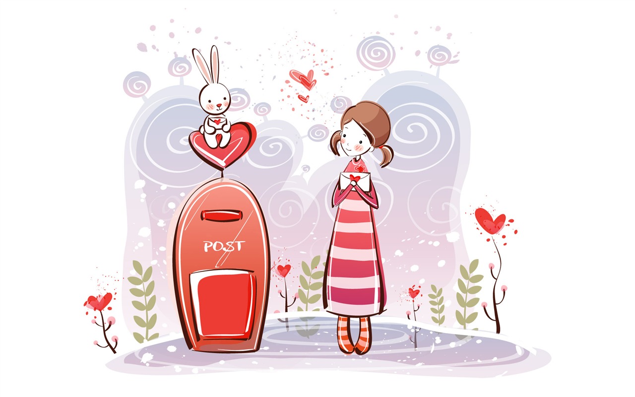 Kreslený Valentýna Tapety na plochu (1) #10 - 1280x800