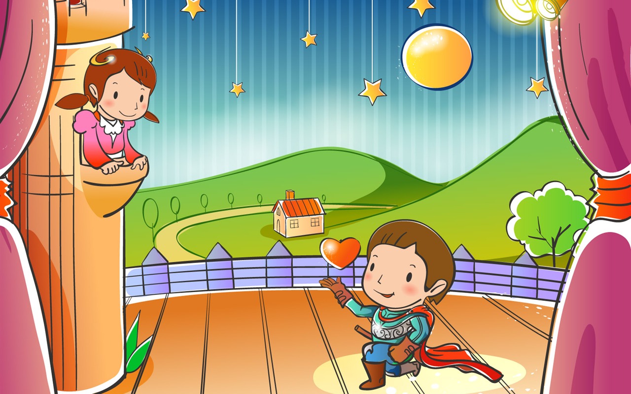 Vector cartoon childhood wallpaper (1) #5 - 1280x800