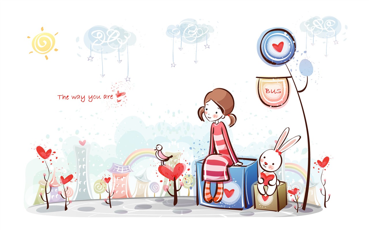 Cartoon Valentine's Day wallpapers (2) #6 - 1280x800