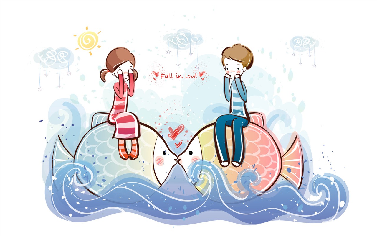 Cartoon Valentine's Day wallpapers (2) #7 - 1280x800