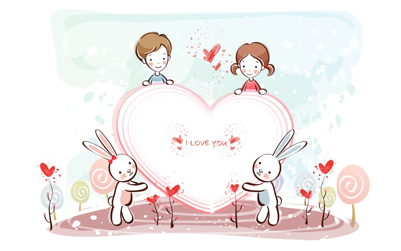 Cartoon Valentine's Day fonds d'écran (2) #13 - 1280x800