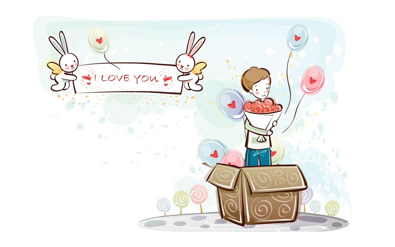 Kreslený Valentýna Tapety na plochu (2) #14 - 1280x800