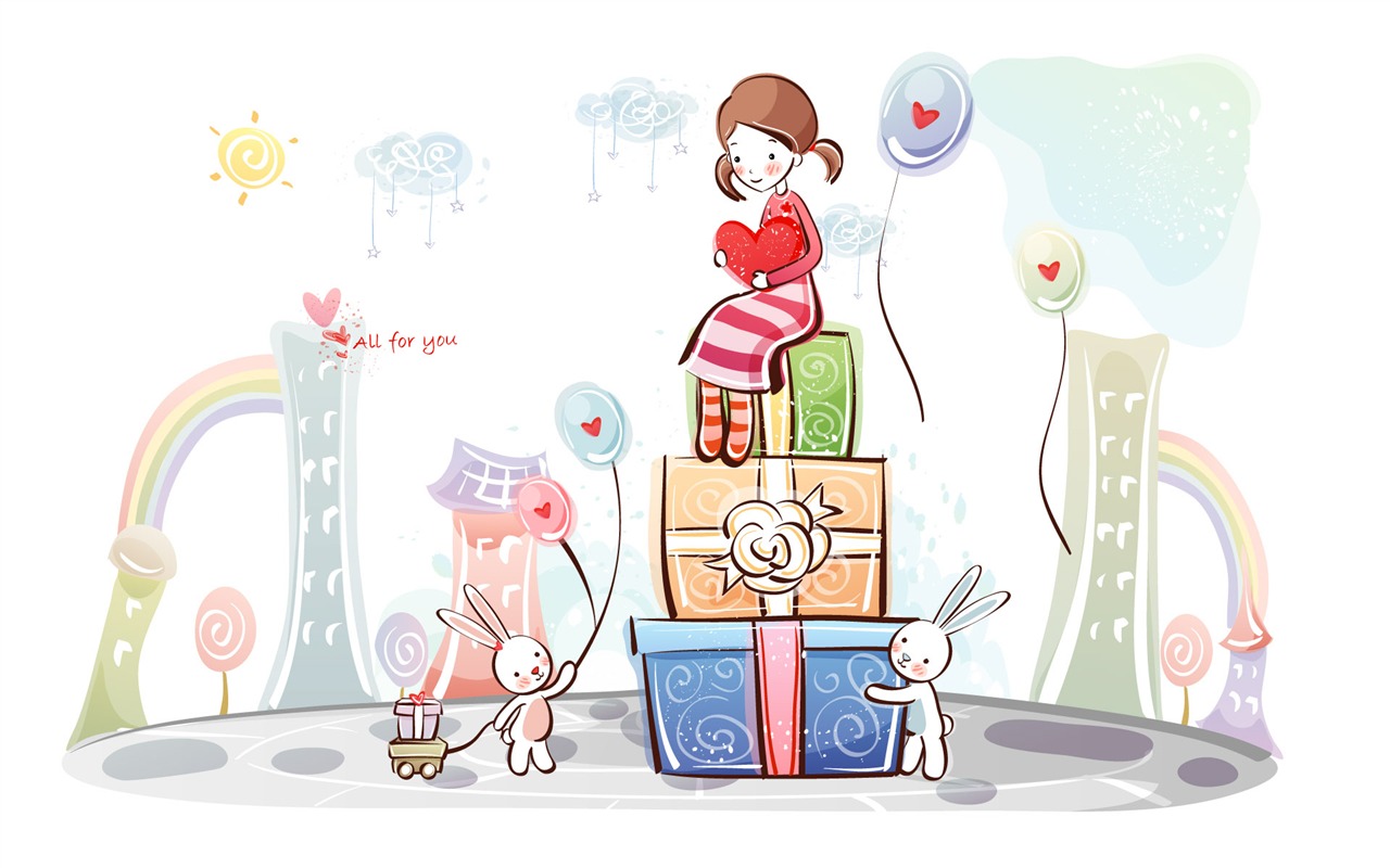 Cartoon Valentine's Day wallpapers (2) #15 - 1280x800