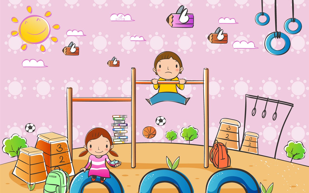 vectores de dibujos animados fondos de escritorio de la infancia (2) #15 - 1280x800