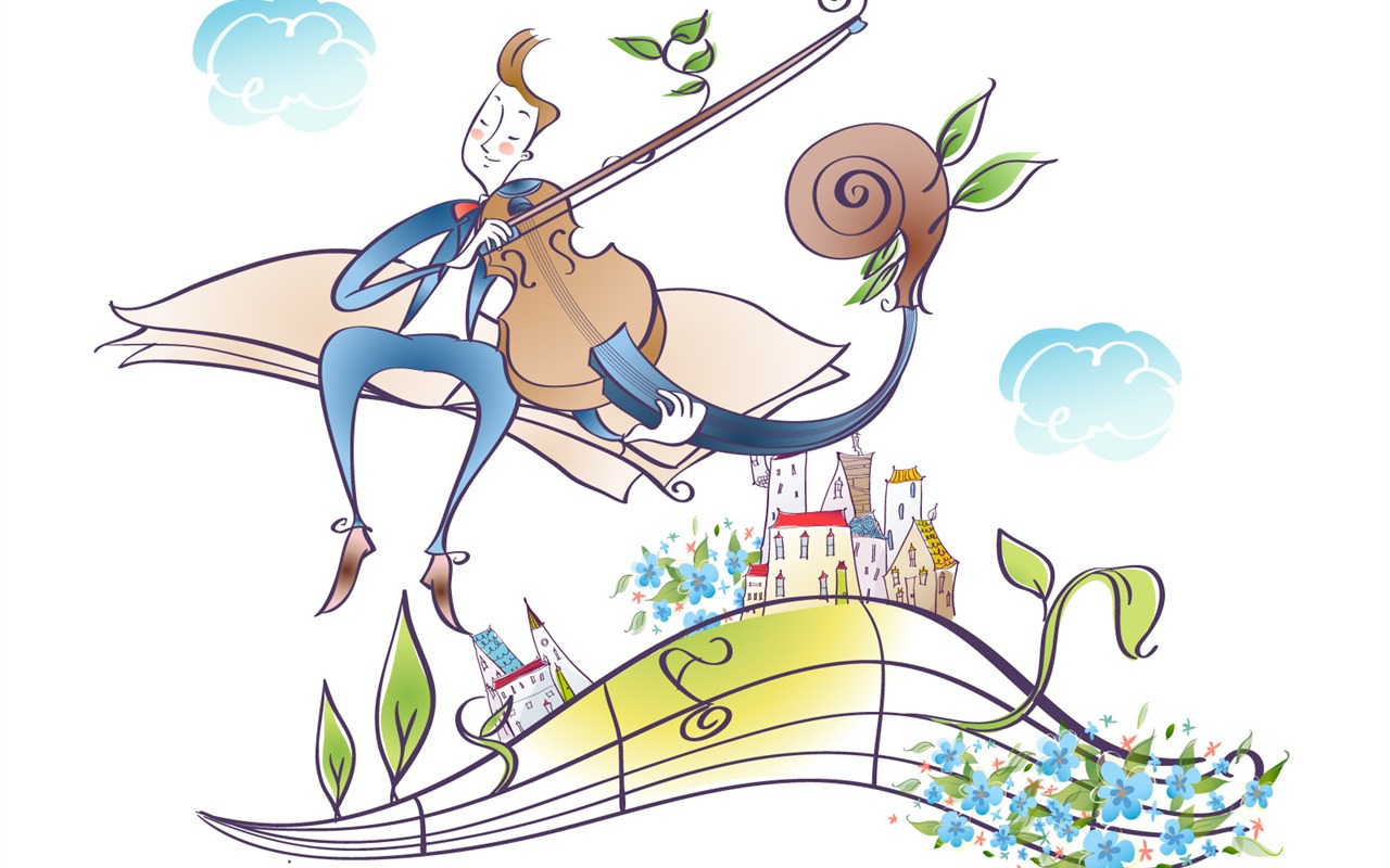 Vector Cartoon music #3 - 1280x800