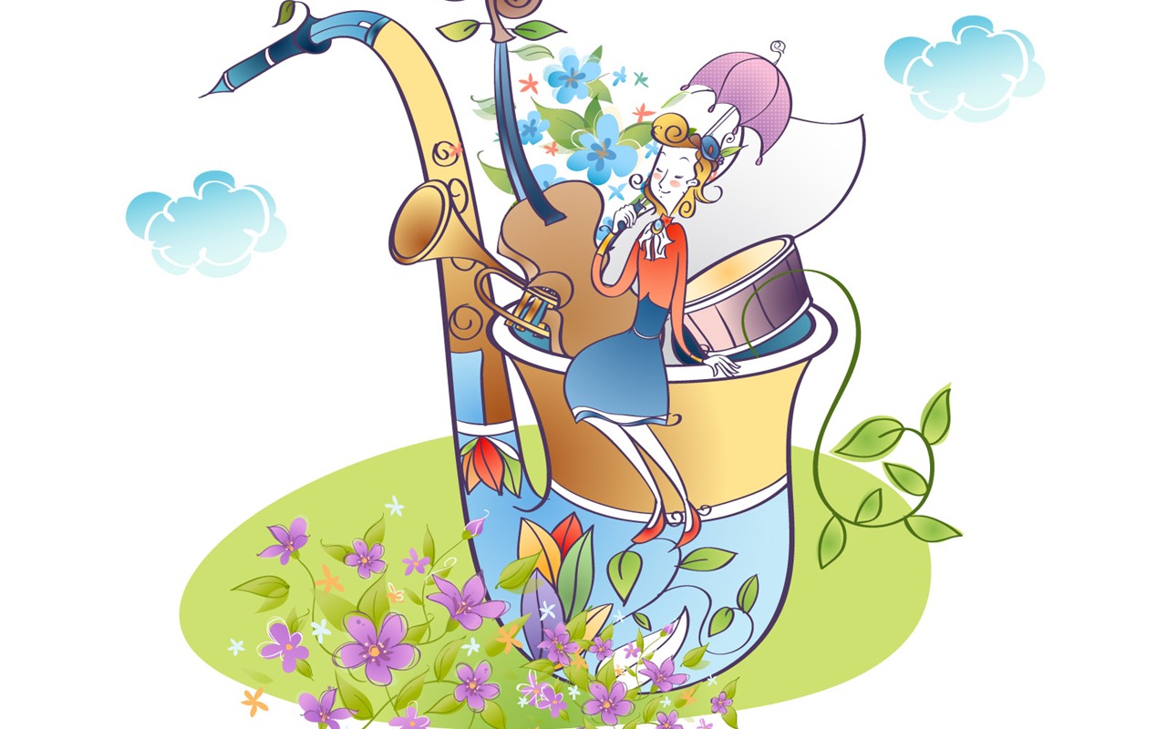 Vector Cartoon music #5 - 1280x800