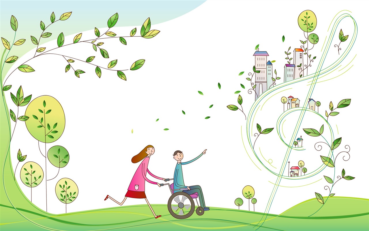 Vector cartoon lovers wallpaper (1) #14 - 1280x800