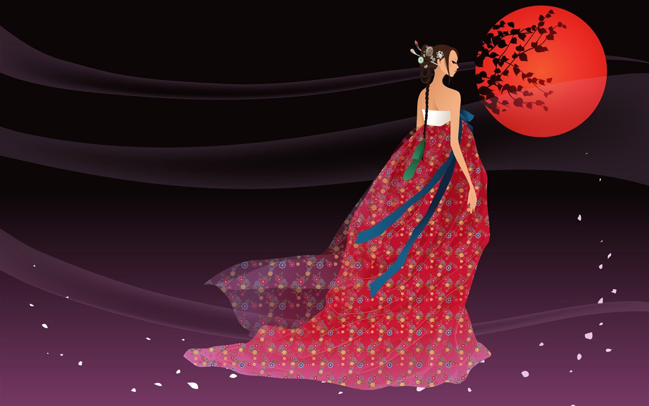 Vector wallpaper of Korean women (2) #20 - 1280x800