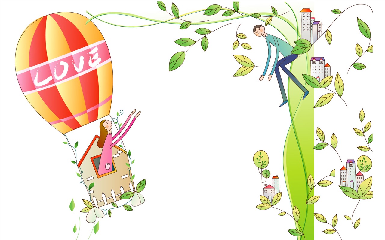 Vektorové karikatura milovníci tapety (2) #20 - 1280x800