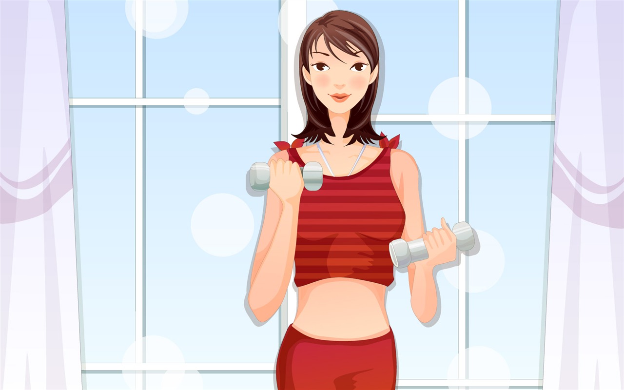 矢量女性休閒運動 #19 - 1280x800