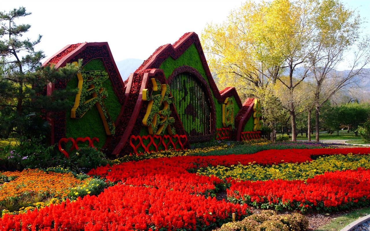 Xiangshan 가을 정원 (철근 작품) #1 - 1280x800