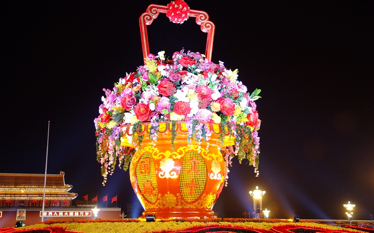 Tiananmen Square colorful night (rebar works) #19 - 1280x800