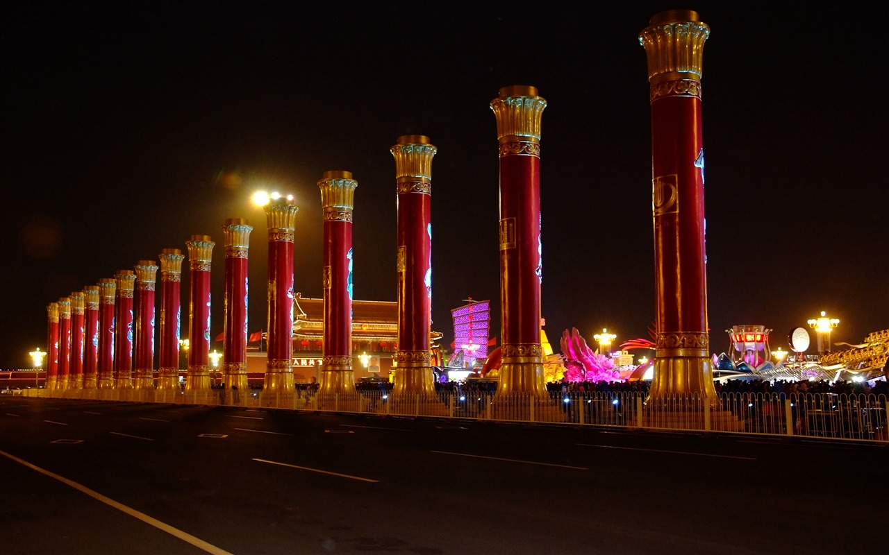 Tiananmen Square bunten Nacht (Bewehren) #29 - 1280x800