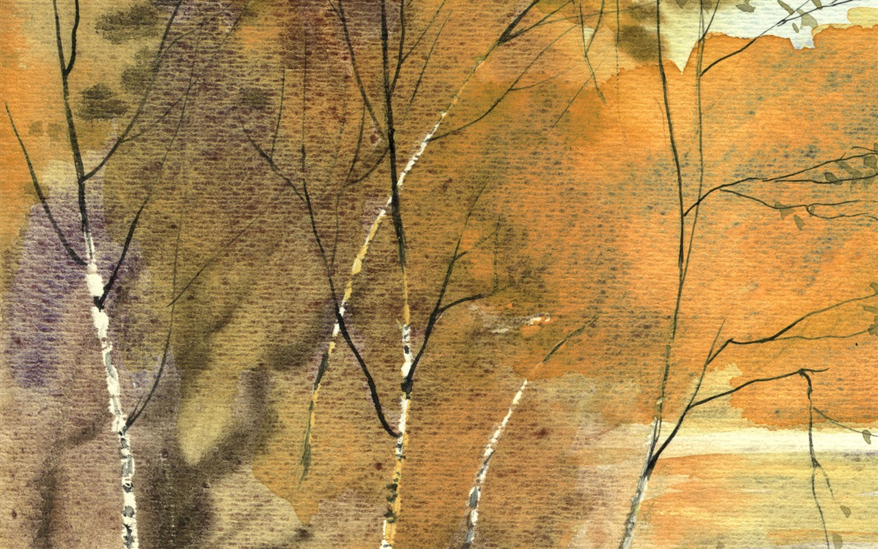 Fond d'écran paysage aquarelle peinte à la main (1) #10 - 1280x800