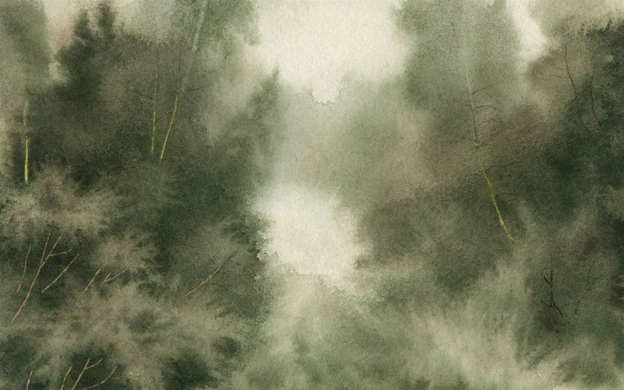 Watercolor landscape hand-painted wallpaper (2) #9 - 1280x800