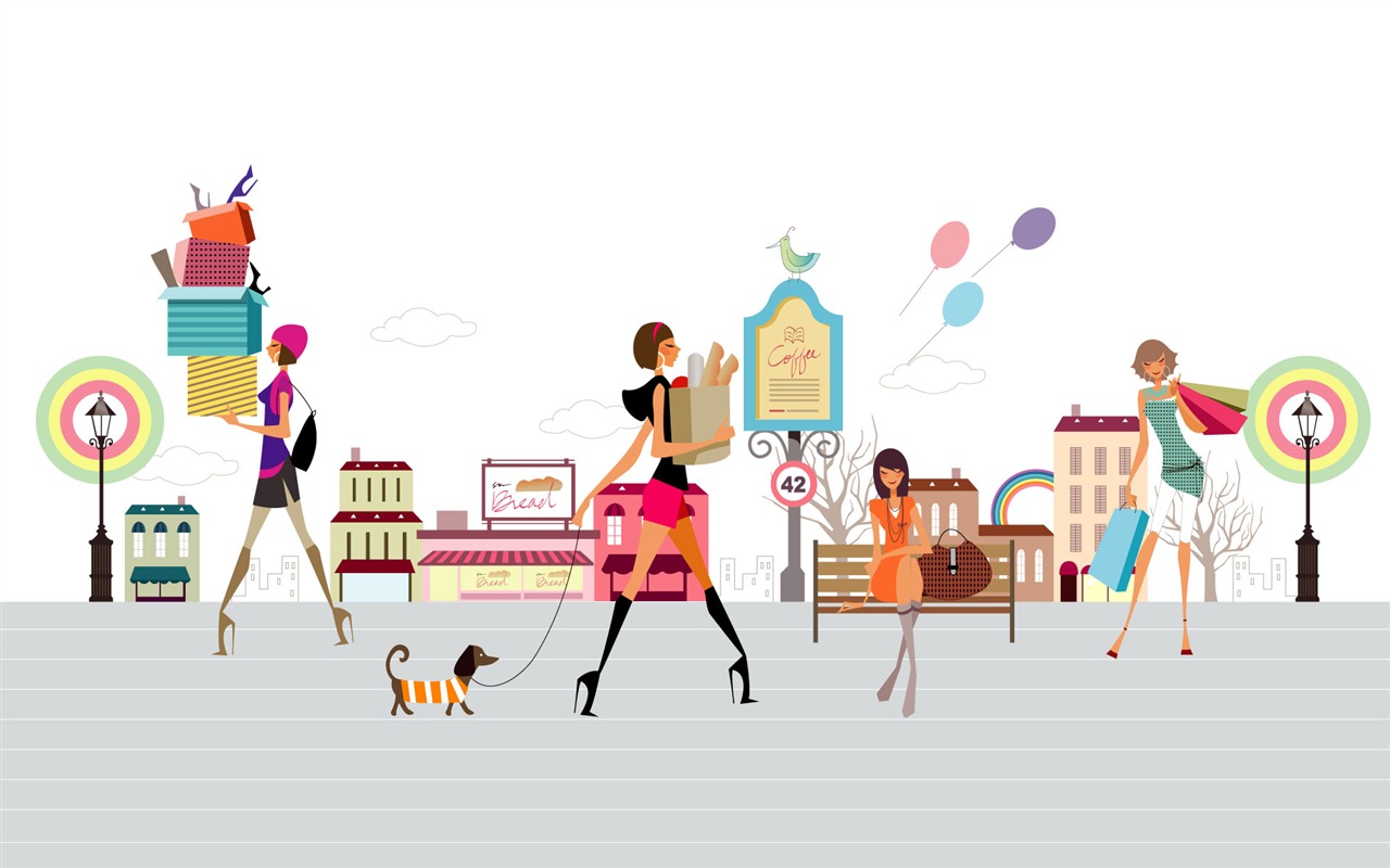 Fashion Girls Vector Wallpaper (1) #2 - 1280x800