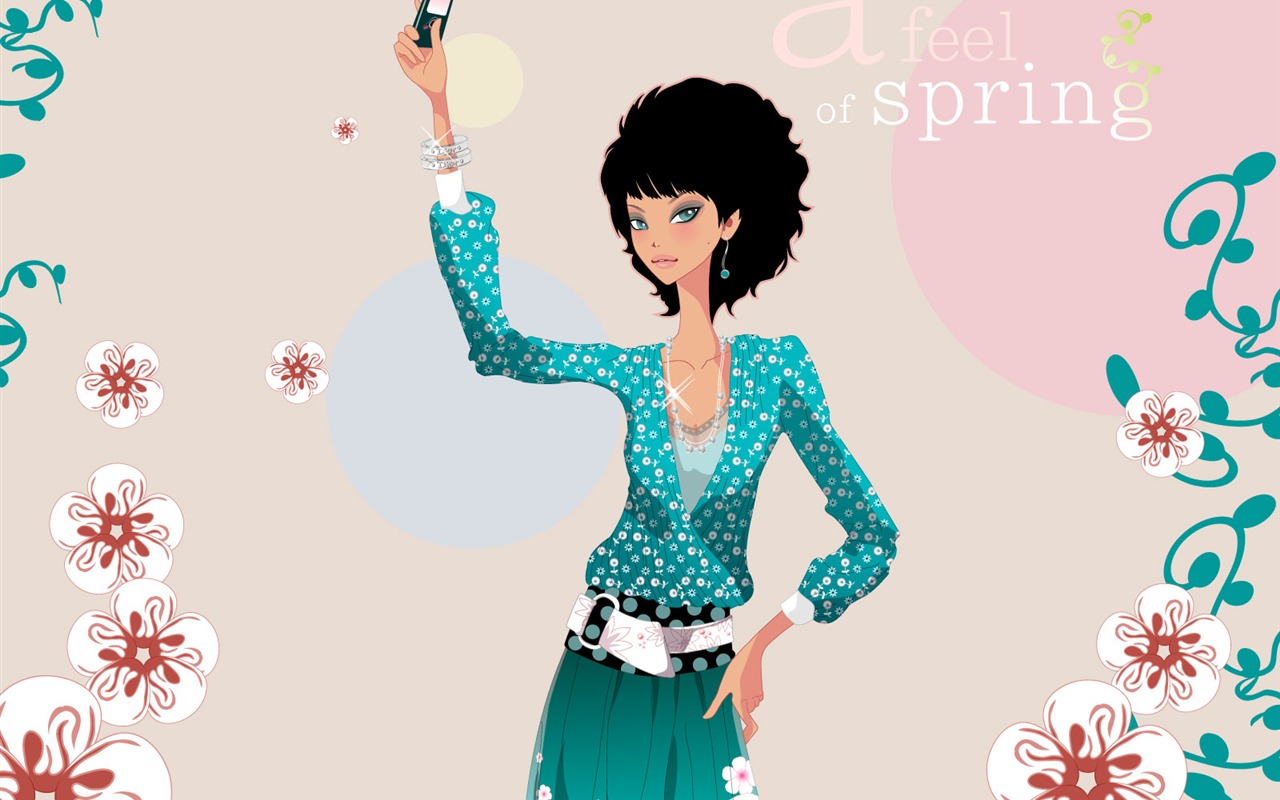 Vector collection of women wallpaper (6) #15 - 1280x800