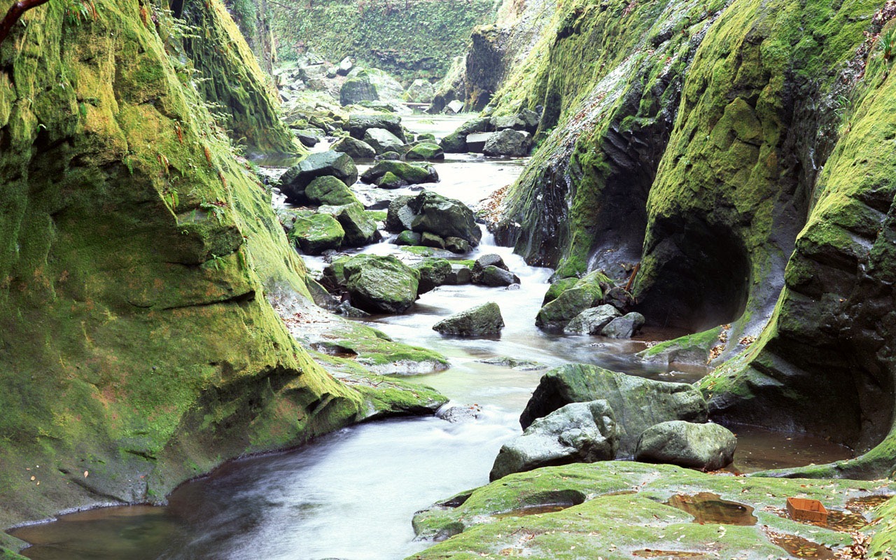 Cascada arroyos fondo de pantalla (1) #3 - 1280x800