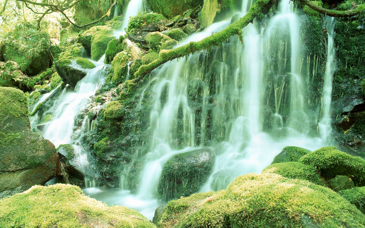 Waterfall streams wallpaper (1) #6 - 1280x800