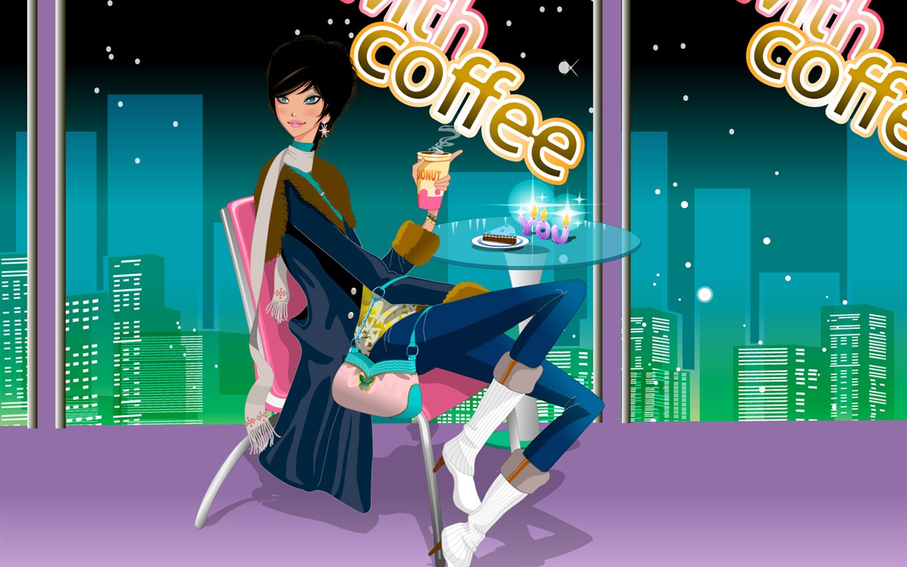 Vector collection of women wallpaper (7) #2 - 1280x800