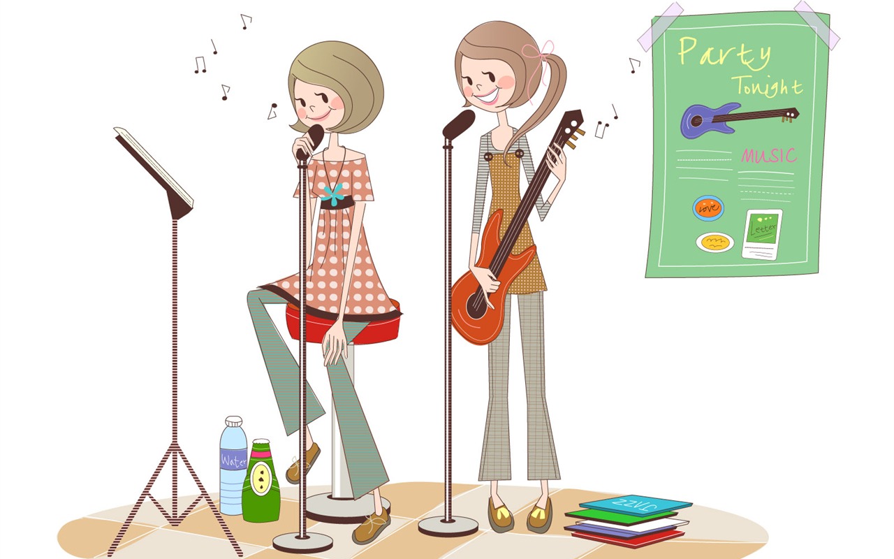 Vector Fashion Girls Wallpaper (3) #9 - 1280x800