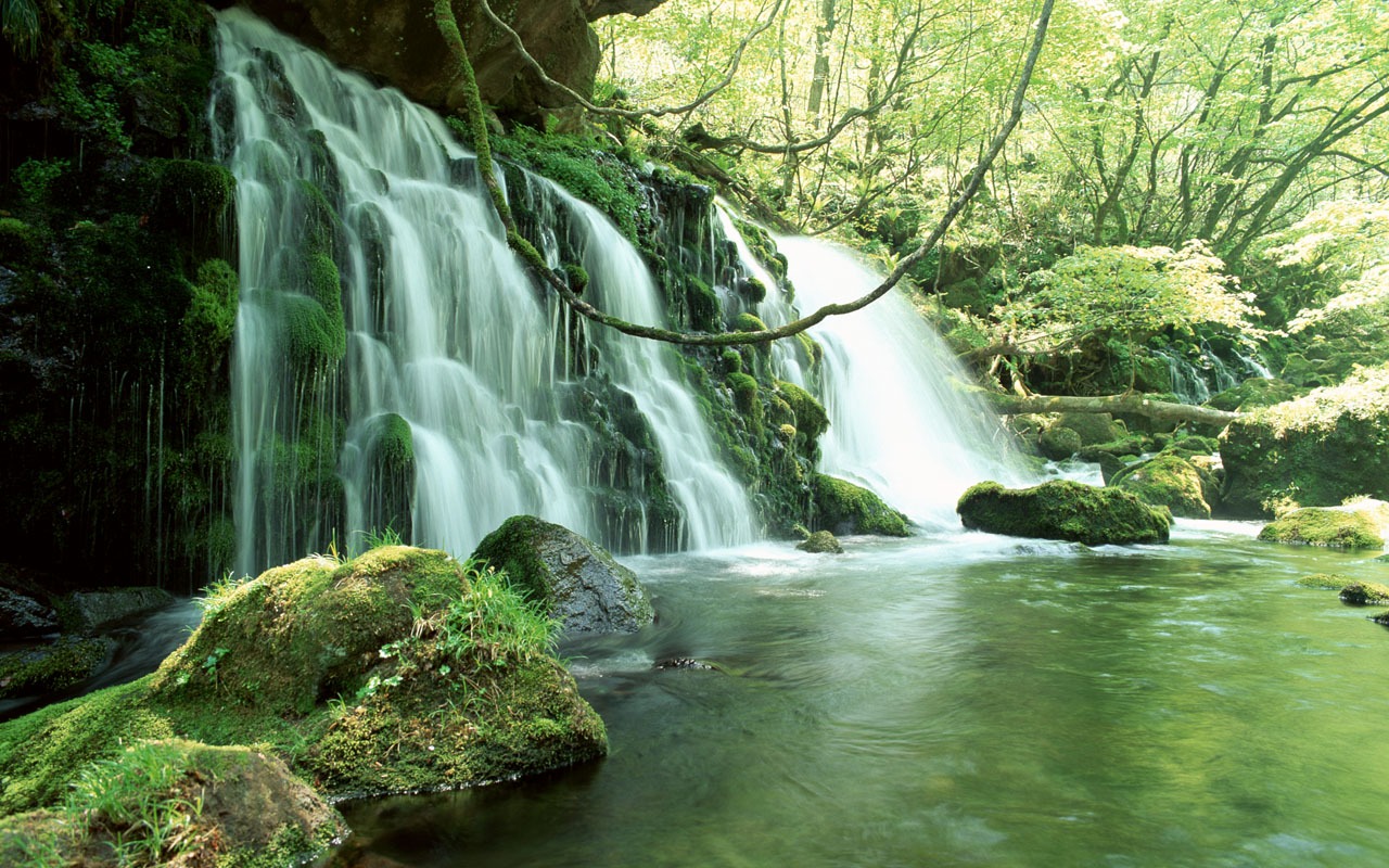 Waterfall-Streams Wallpaper (2) #1 - 1280x800