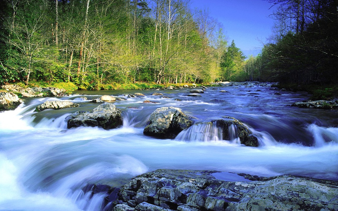Waterfall streams wallpaper (3) #6 - 1280x800