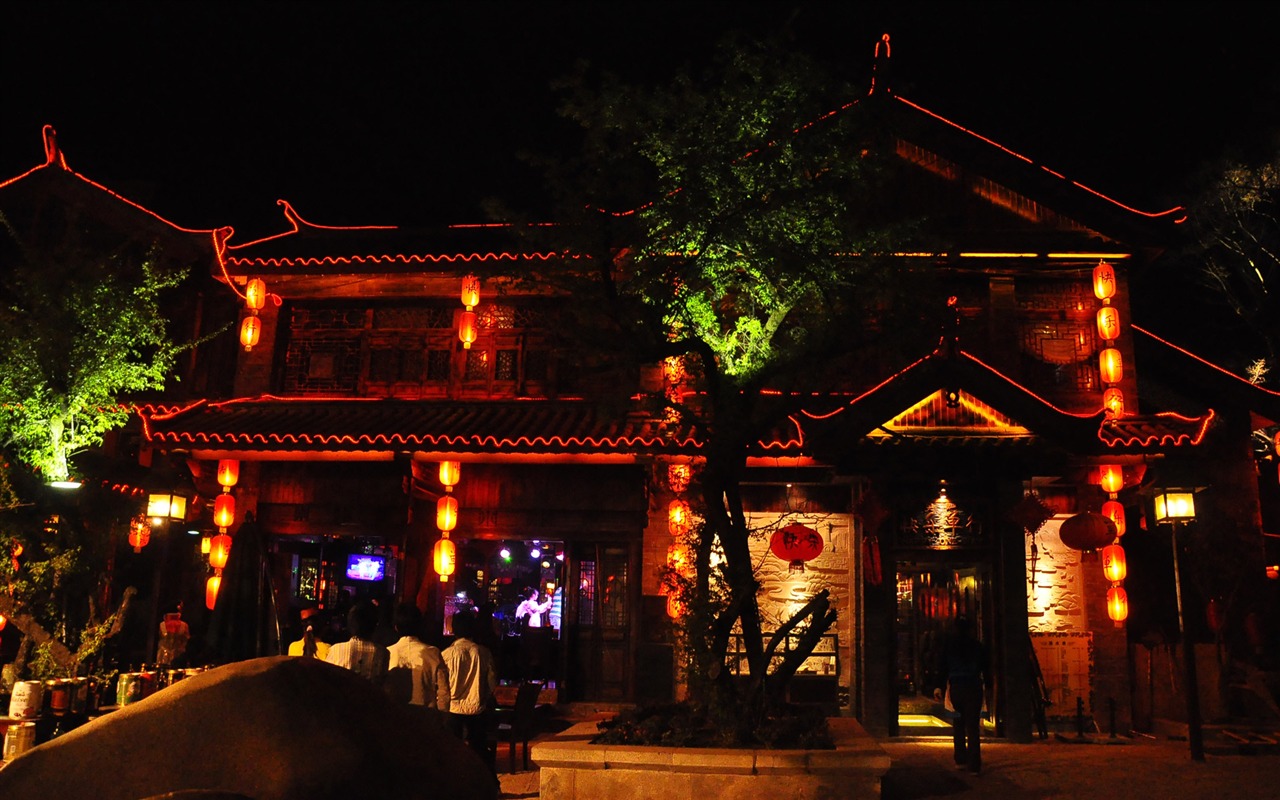 Lijiang Ancient Town Night (Old Hong OK works) #11 - 1280x800