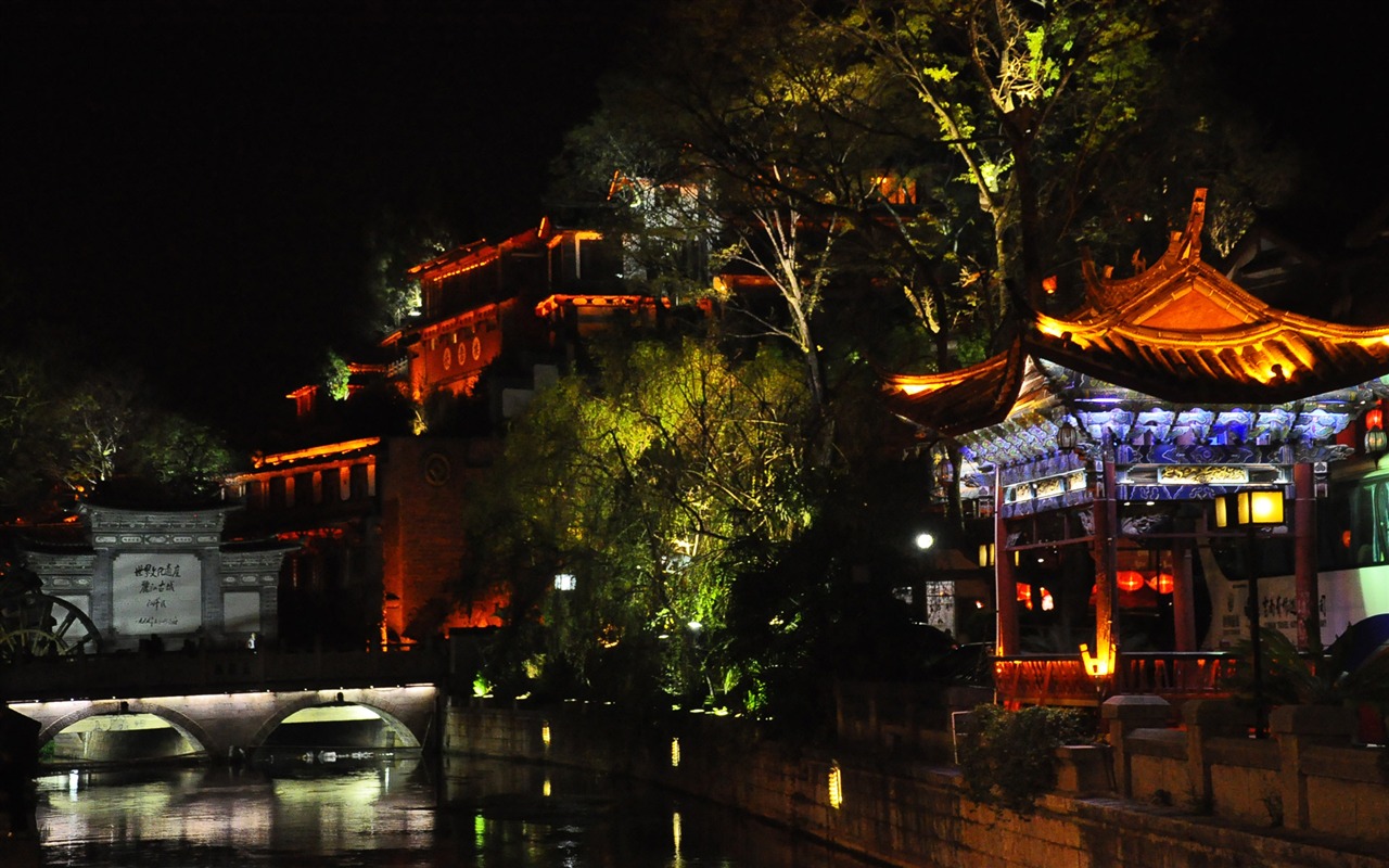 Lijiang Ancient Town Night (Old Hong OK works) #16 - 1280x800
