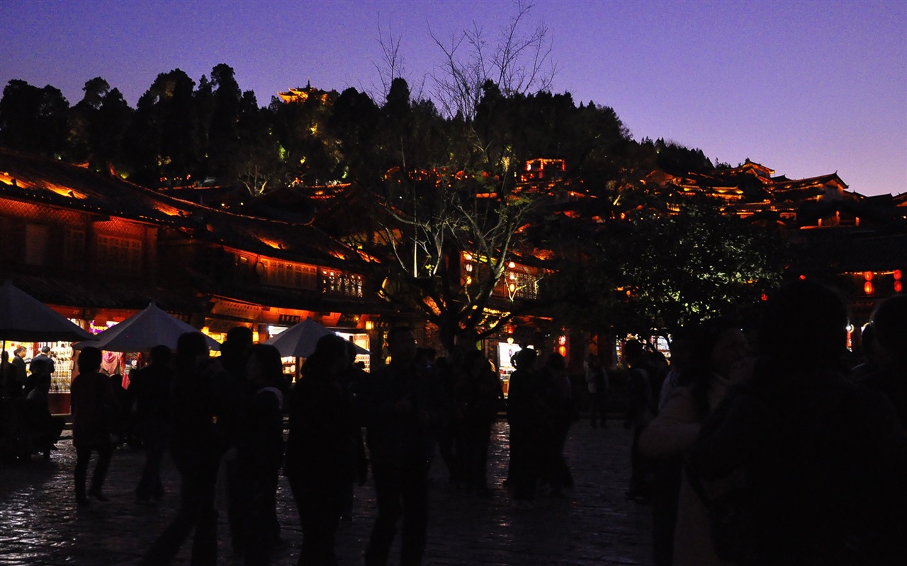Starobylé město Lijiang Night (Staré Hong OK práce) #27 - 1280x800
