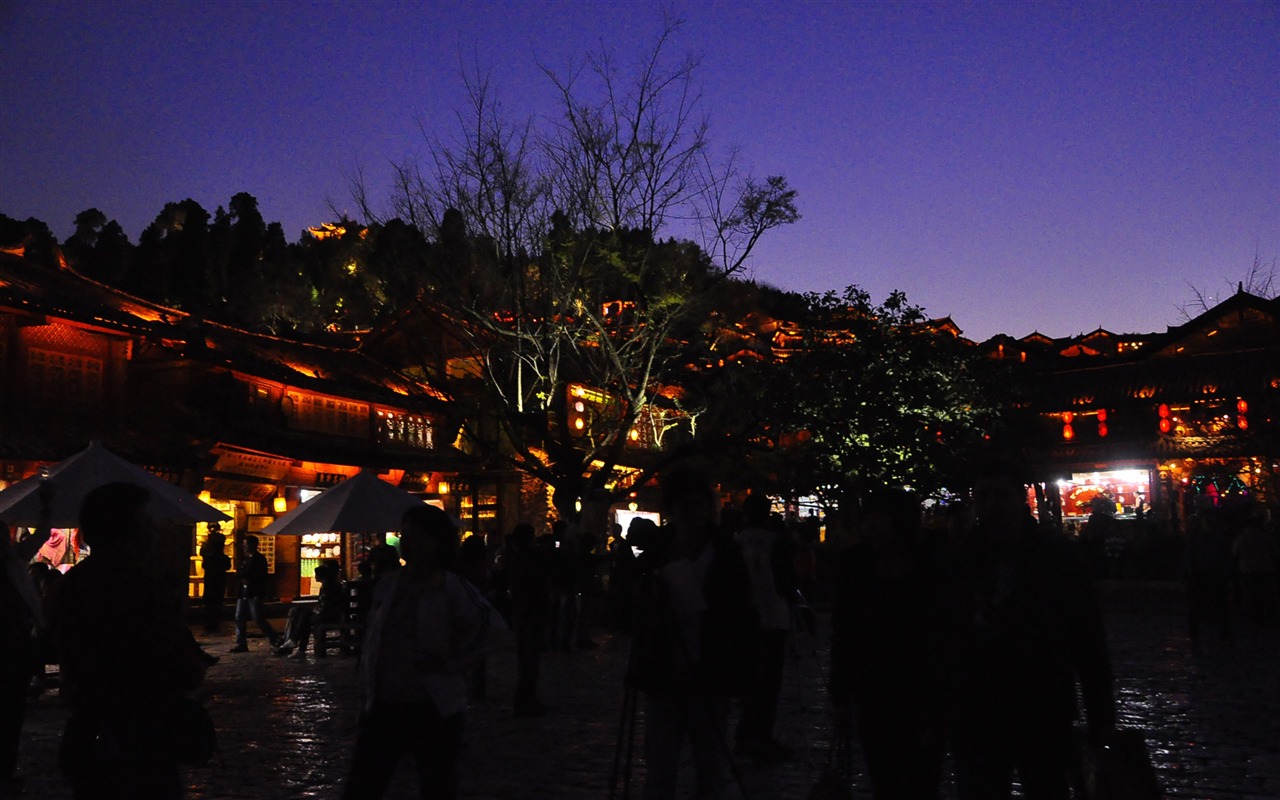 Starobylé město Lijiang Night (Staré Hong OK práce) #28 - 1280x800