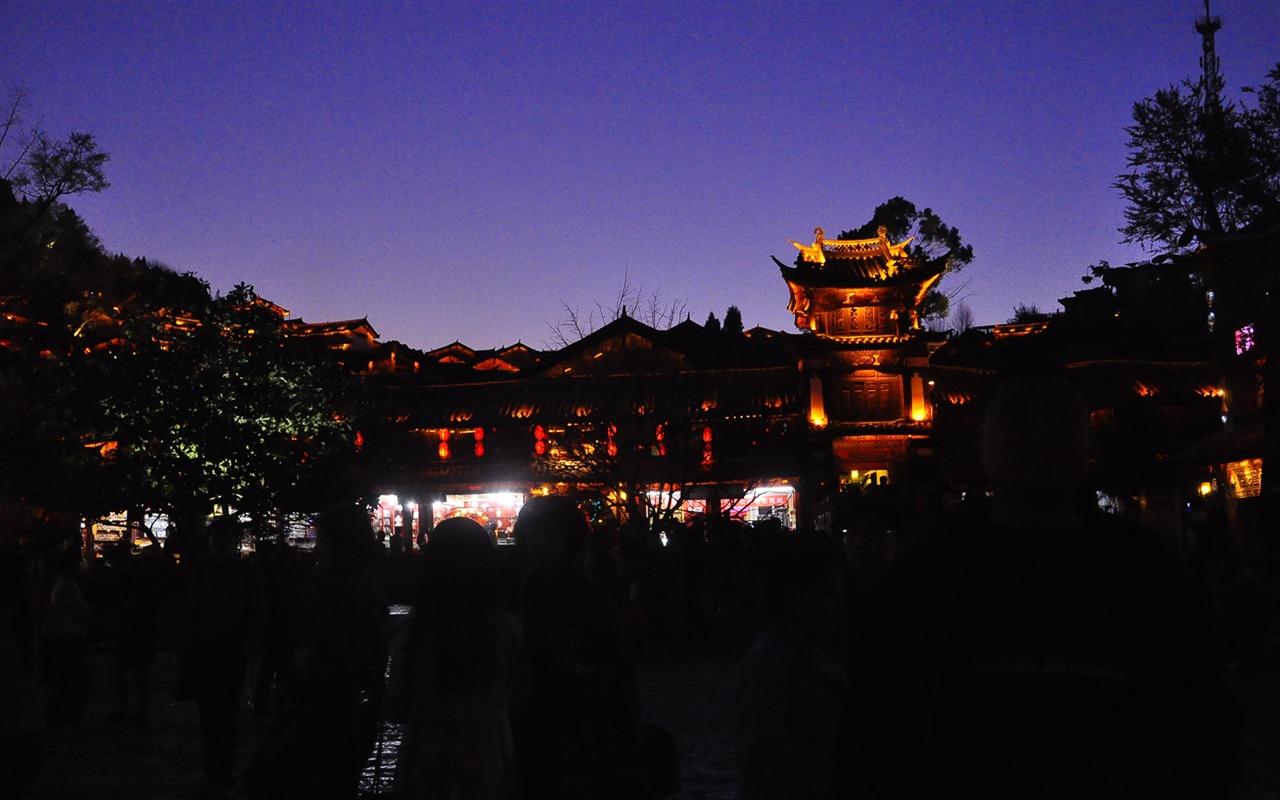Starobylé město Lijiang Night (Staré Hong OK práce) #29 - 1280x800