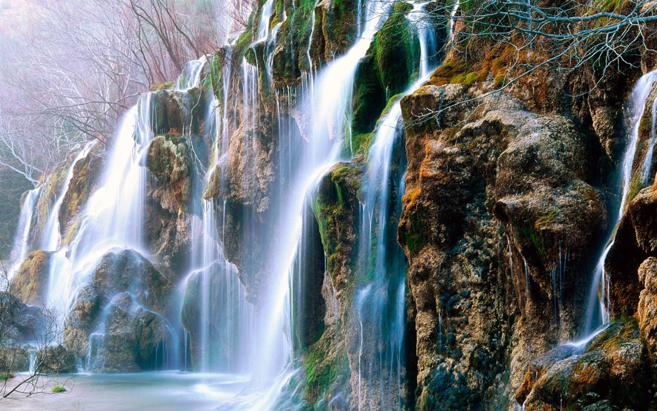 Cascada arroyos fondo de pantalla (6) #1 - 1280x800