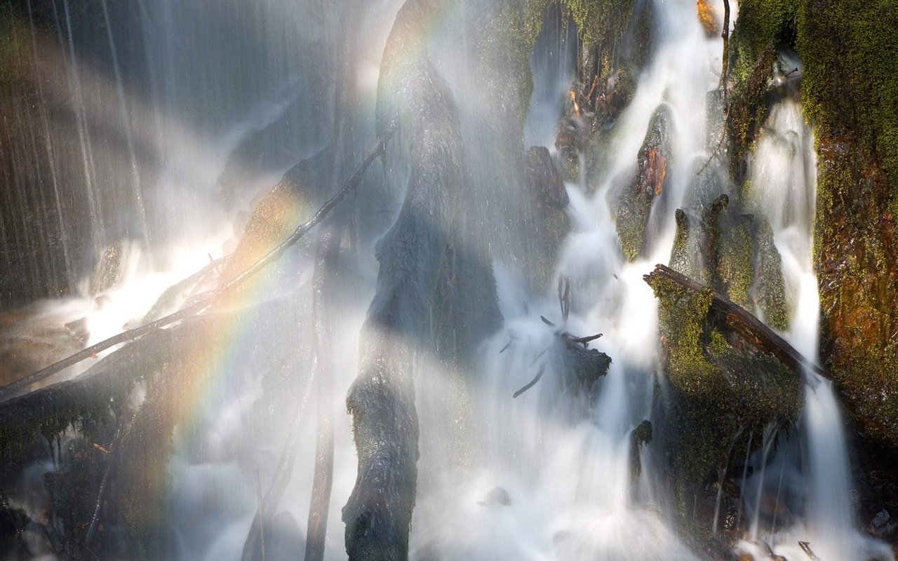 Waterfall streams wallpaper (10) #7 - 1280x800