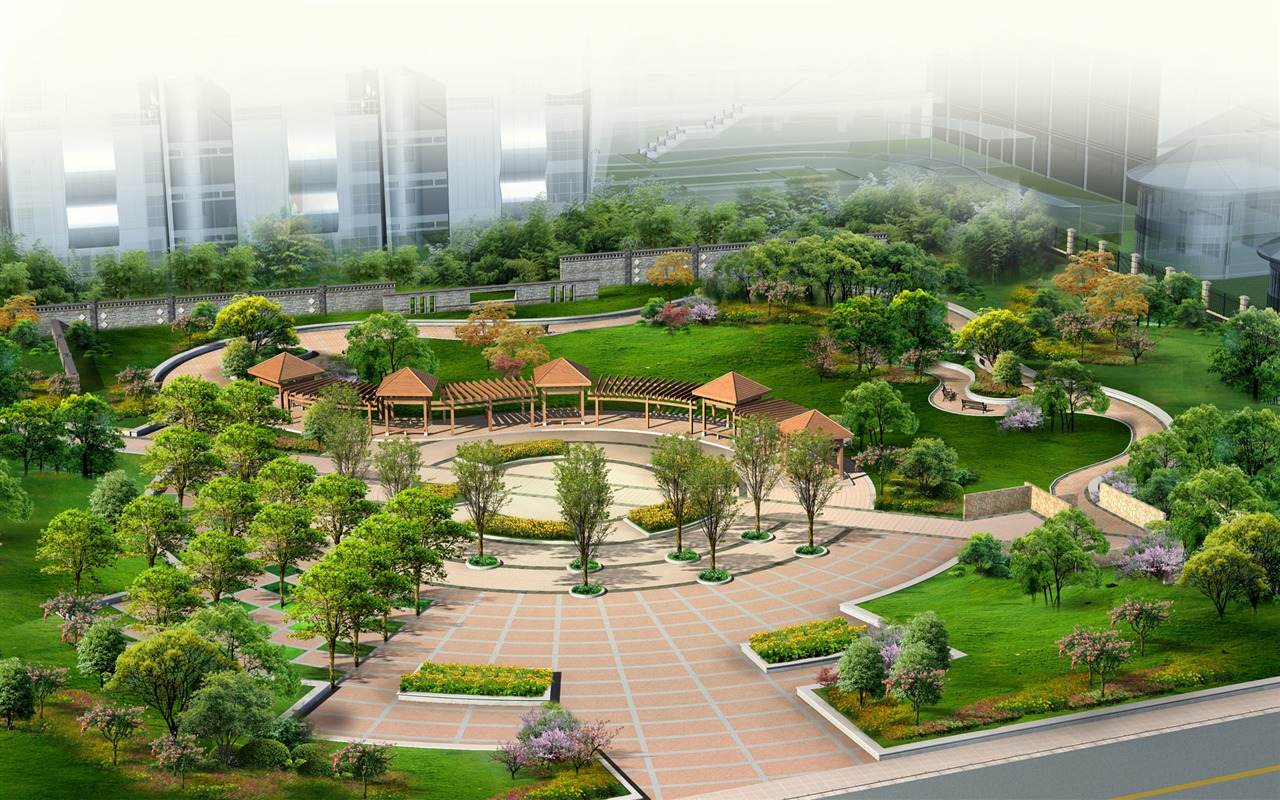 建築園林效果 高清壁紙(二) #5 - 1280x800