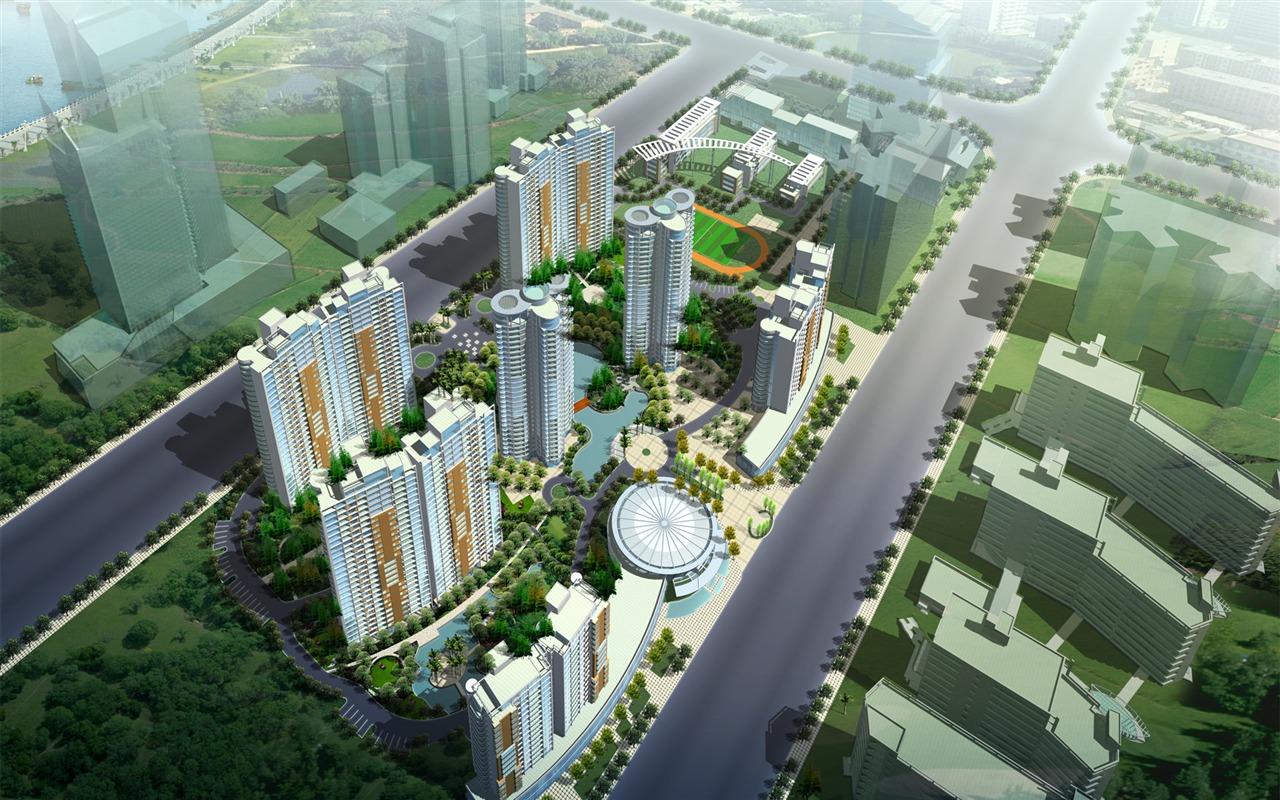 建築園林效果 高清壁紙(四) #13 - 1280x800